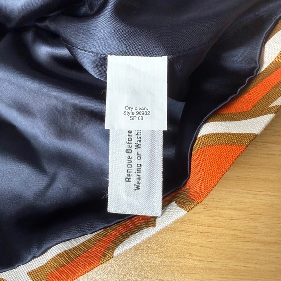 J.Crew Paisley Floral Jacket Womens 4 Orange Navy Excellent Cropped Retro 77388 - Picture 11 of 13